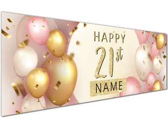 21st Happy Birthday Personalised Birthday Banner | 21st birthday banners | Birthday Decorations | Birthday Banners