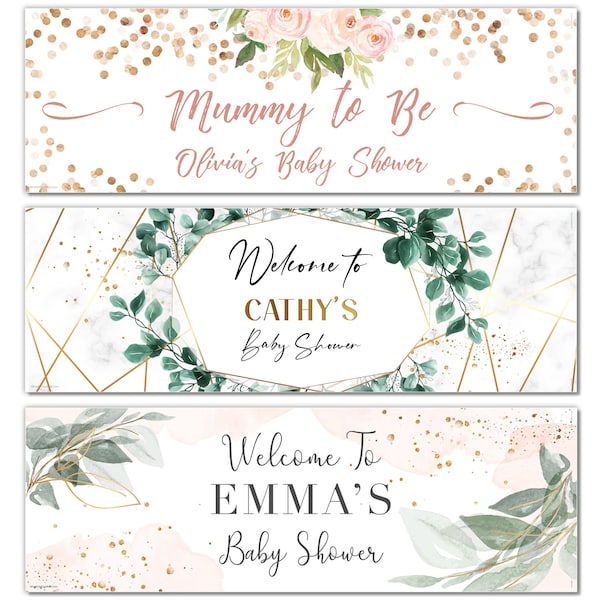 Personalised Baby Shower Banners Party Decoration (Any Name)