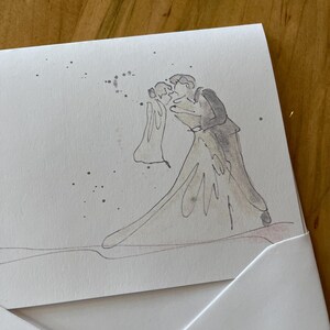 Carte de couple/carte de mariage/carte Je t'aime/carte tu me manques/carte d'anniversaire/carte aquarelle/carte de la Saint-Valentin