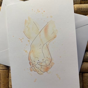 belle carte, soutien, tu me manques, carte d'anniversaire jolie carte aquarelle aquarelle faite main