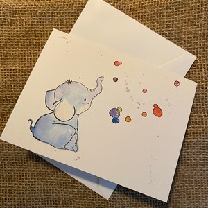 Carte éléphant/carte d'anniversaire/carte de baby shower/nouveau bébé/carte mignonne/carte faite main/carte aquarelle/carte aquarelle
