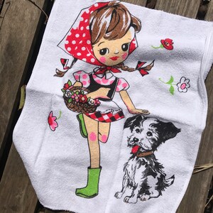 60s shōwa period jaoanese big eyes girl towel