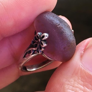 Violet purple Gobi Agate _ gobi desert rough agate Ring