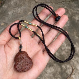Gobi roter Reh Achat _ Gobi Achat _ Gobi Wüstenrohstein _ Gobi Achat Kette O