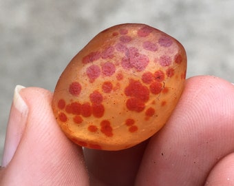 red dots on orange agate _ Gobi Agate _ Gobi Candy agate _ Gobi desert Rough Stone T