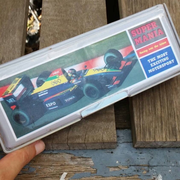 80s Vintage_ racing car _ pencil box