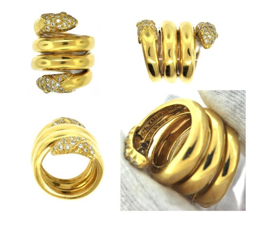 Christian Dior Serpent Ring Snake Ring 50 Diamonds 18k Etsy