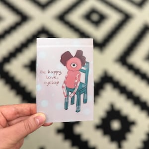 Lentikularprint mit Zyklopen von Julia Golub; Lenticular Flip Foto; Foto spiegeln; Lenticular Karten; Linsenförmige Postkarte; Postkarte