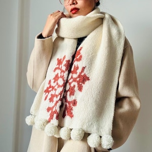 Knitting pattern | The SNOWFLAKE scarf | Christmas knitting pattern | topdown knitting beginners knitting pattern