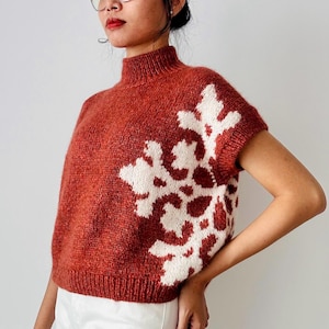 Strickanleitung | Die SCHNEEFLOCKE Weste | Strickmuster Weste | Strickanleitung von oben nach unten