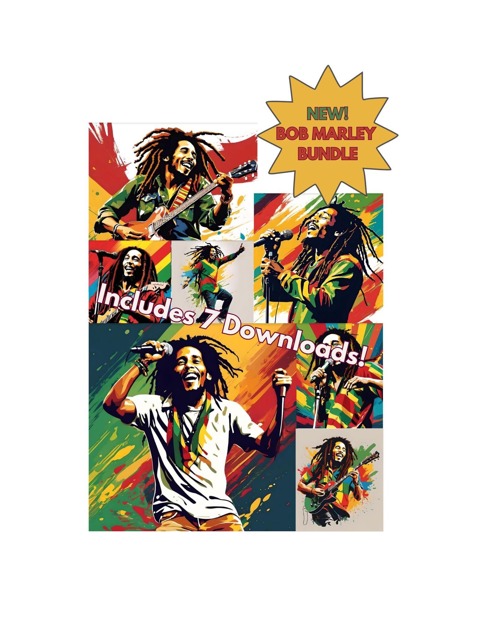 Bob marley sublimation design - Etsy México, image size:1545x2000