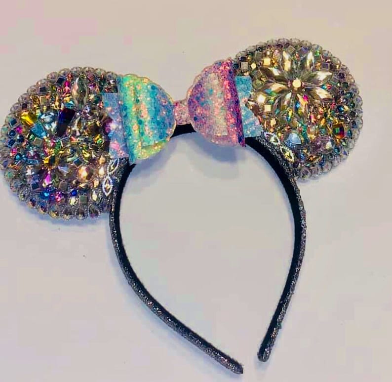 Mickey Mouse Ears rainbow bow Minnie Mouse Disney Rhinestone Mickey Mouse Ears Sparkle Mouse ears Minnie Mouse ears