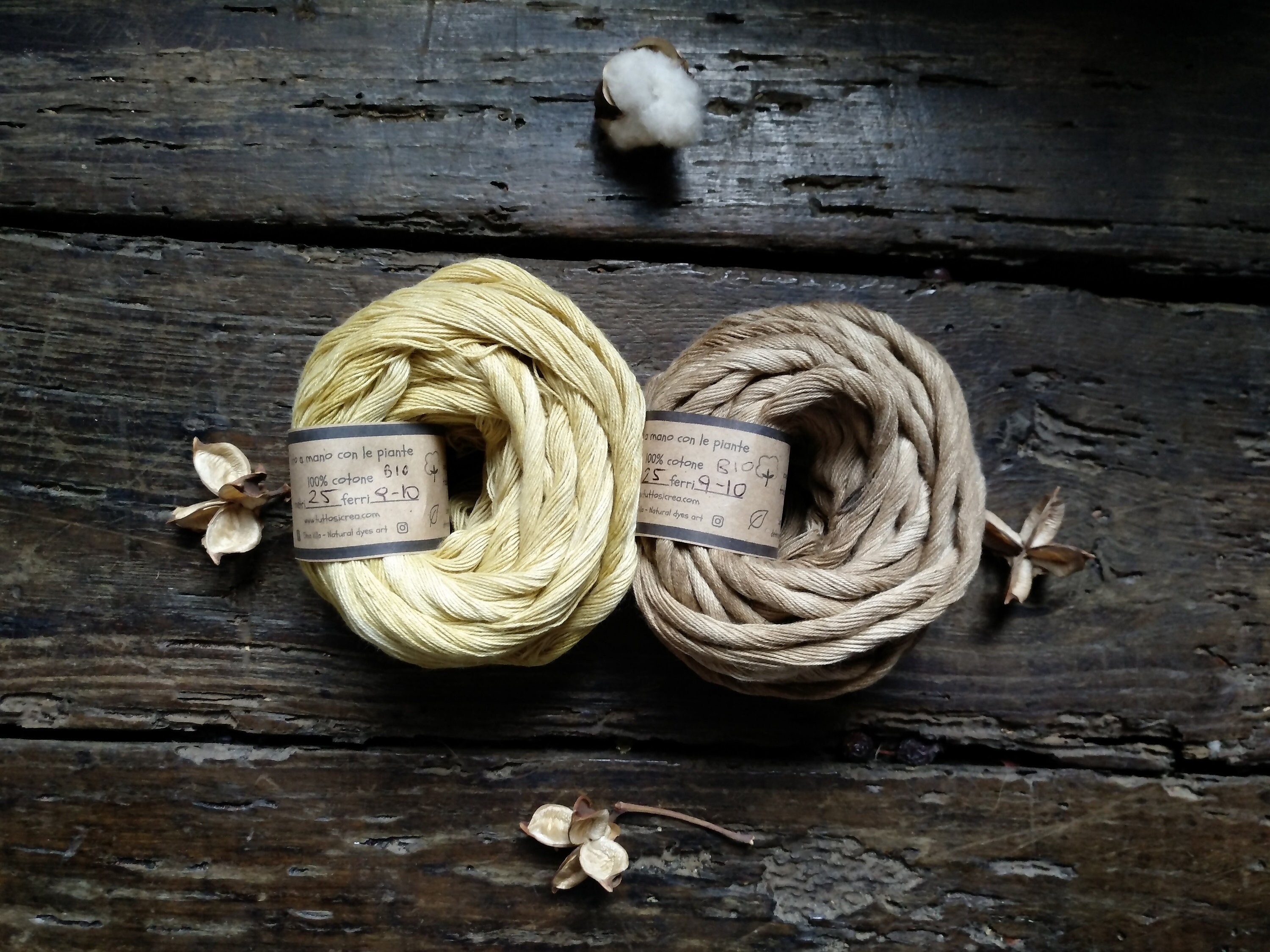 Silk Cotton Yarn-Dyed Variegated Remnant - Tan, Off White, Green