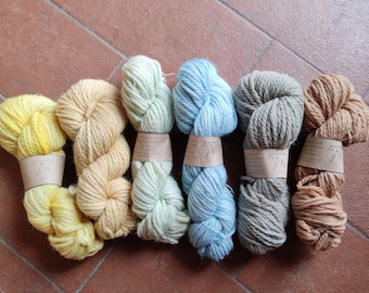 Aran merino plant dyed for Irish sweaters and baby blankets. Italian wool thick and soft for needles 10, worsted yarn for Nordic knitwear