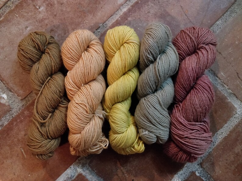 Muted yarn earthy warm colours hand dyed with plants Natural Etsy
