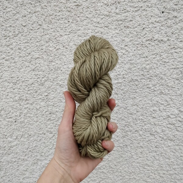 Hand geverfd wol glans koord met planten. Hank 100% Sheepskin dikke olijfgroen andere koppen, natuurlijke Italiaanse garens
