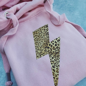 Bolt Cowl Neck hoodie - choice of colours, mum hoodie, mama hoodie, mother jumper, leopard print hoodie,bolt hoodie,super mum