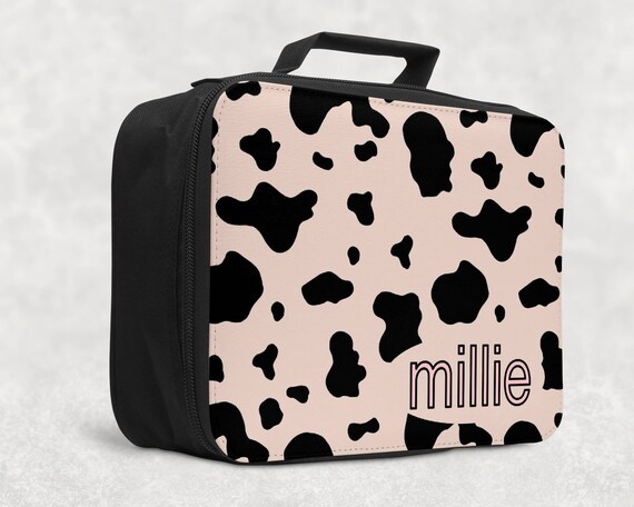 Personalised Cow Print Lunch Box Cow Print Lunch Bag Personalised