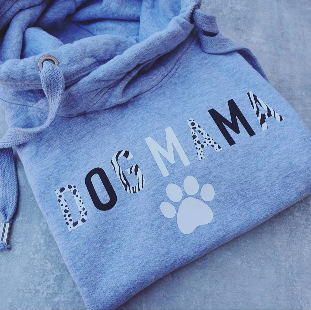 DOG MAMA Hoodie Cowl Neck Dog Mum Hoodie Etsy UK