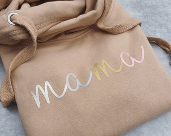 Mama hoodie, scripted - cowl neck hoodie, mum hoodie