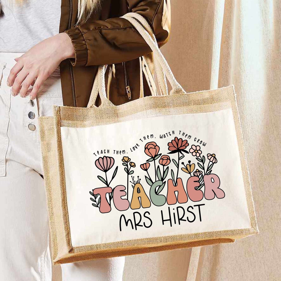Personalised Teacher Bag, Custom Teacher Stuff Bag, Teacher Tote Bag, U2013 Persy Boo