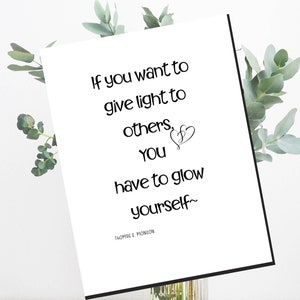 If you want to give light....  Black and White 8.5x11 Inspirational Quote