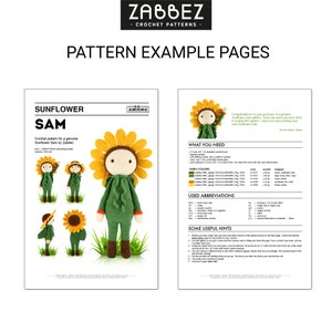 Crochet pattern amigurumi doll Sunflower Sam PDF image 6