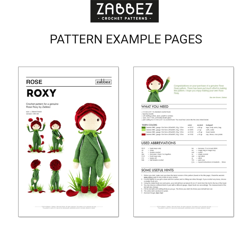 Crochet pattern amigurumi doll Rose Roxy PDF image 6
