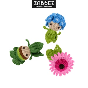 Crochet pattern PDF: Mini Gerbera - Lucky Clover - Hydrangea