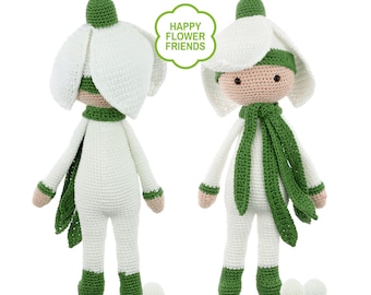 Crochet pattern amigurumi doll "Snowdrop Sia" PDF
