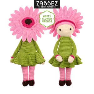 Crochet pattern amigurumi doll "Gerbera Gemma" PDF