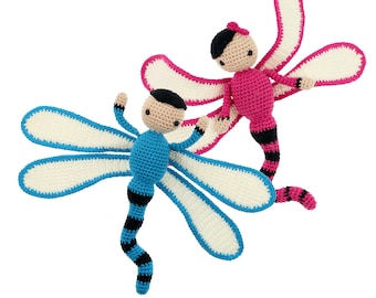 Crochet pattern amigurumi doll "Dragonflies Dave and Lisa" PDF