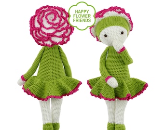 Crochet pattern amigurumi doll "Carnation Cati" PDF