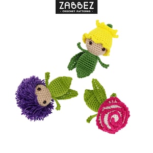 Crochet pattern PDF: Mini Daffodil - Giant Onion - Carnation