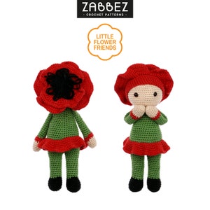 Crochet pattern amigurumi doll "Little Poppy Paola" PDF