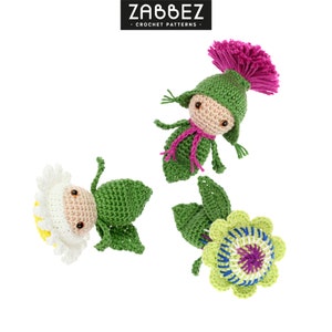 Crochet pattern PDF: Mini Passionflower - Thistle - Daisy
