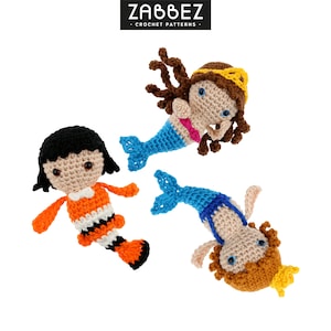 Crochet pattern PDF: Mini Mermaid, Merman, Clownfish