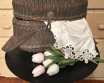 Antique French Bressan Basket 19th Century Wicker Basket