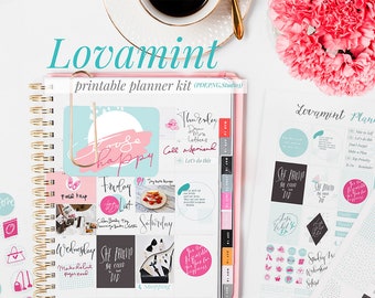 Lovamint Planner Stickers Instant Download PDF PNG JPG Studio3 design