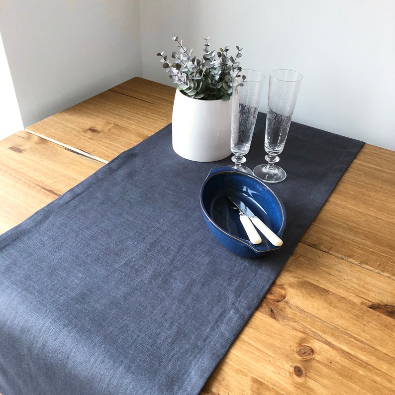 Indigo Pure quality linen table runner various sizes image 4