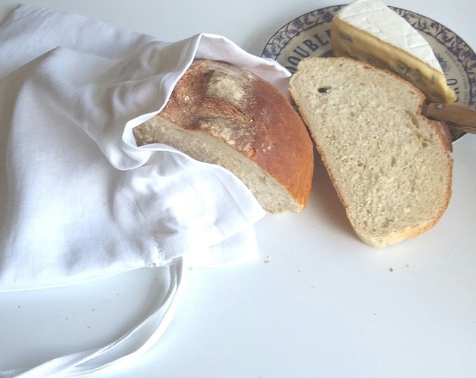100% white linen eco friendly bread, bread rolls storage bag