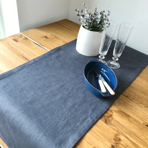 Indigo Pure quality linen table runner various sizes image 1