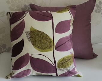 2 cushion covers in coordinating lavender  linen fabric and cotton canvas multi print, available separately