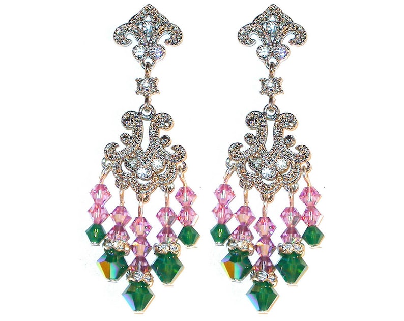 Swarovski Crystal Chandelier Earrings Handcrafted Light Etsy