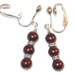 CHOCOLATE Pendientes de perlas Plata de ley con cuentas de cristal falso Swarovski Elements