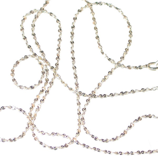 Diamond-cut TWIST CHAIN .925 Sterling Silver Dainty Shiny Necklace