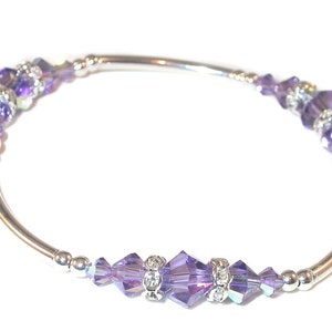 TANZANITE PURPLE Crystal Bracelet Sterling Silver Handcrafted