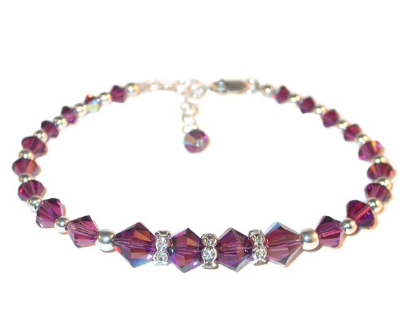 Purple swarovski crystal best sale bracelet