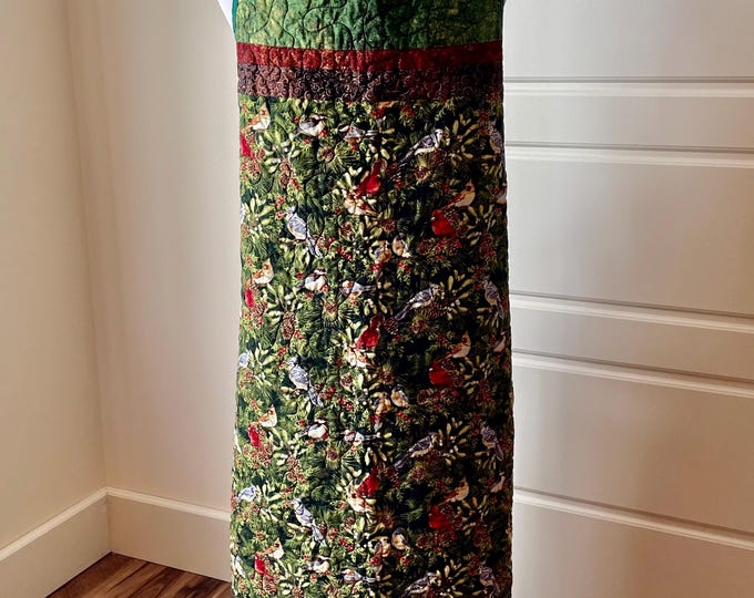 Winter Bird Quilt Apron Fits Sizes 2X or 3X