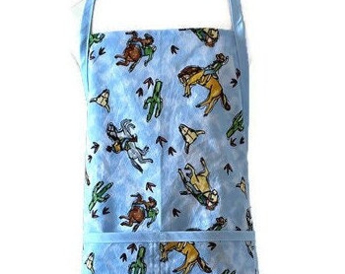 Cowboys and Cactus Child's Apron Fits Sizes 5-6